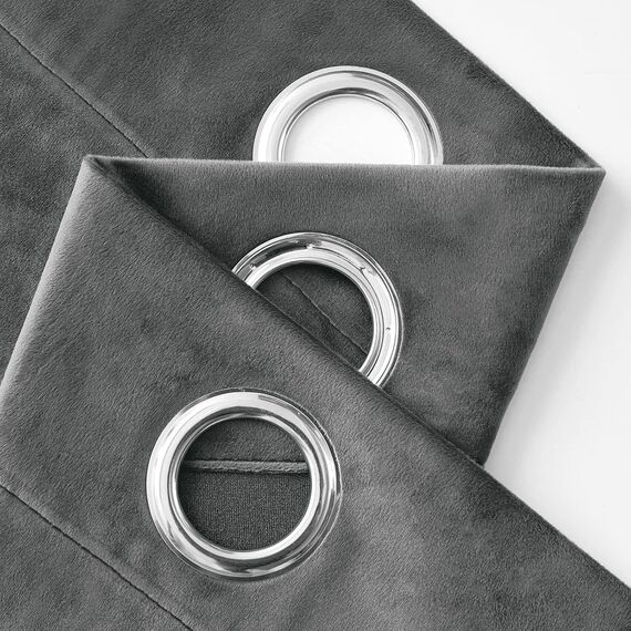 MIULEE Grau Samtvorhang Ösen 2er Set 140X280, Blickdichte Vorhänge Samt für Deko Schlafzimmer Wohnzimmer, Wunderschön Weich Vorhang Verdunkelung Velvet Curtains, Verdunkelnd Samt Gardinen Blickdicht
