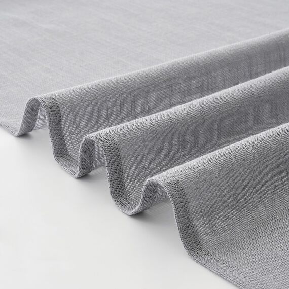 Woaboy Leinen Gardinen Grau Vorhänge Wohnzimmer Halbtransparent mit Ösen Stores Gardine Leinenoptik Schlafzimmer Modern Ösenvorhang Schlaufengardinen 2er Set 140x225cm (BxH) Grau