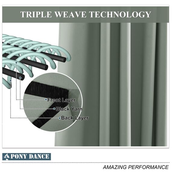 PONY DANCE Vorhang Salbeigrün Blickdicht Ösenvorhang 2er Set Verdunkelnde Gardinen Wohnzimmer Modern Verdunklungsvorhänge Kurz Thermal Blackout Curtains, H 137 x B 90 cm