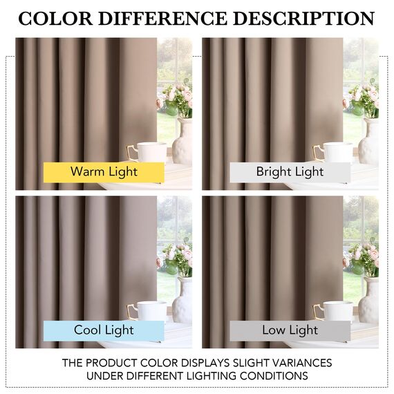 PONY DANCE Übergardinen Blickdicht Ösenschal 2er Set H 250 x B 132 cm Thermovorhang Kälteschutz Abdunkelnde Vorhänge Wohnzimmer Verdunklungsvorhänge Wärmeisolierend, Taupe
