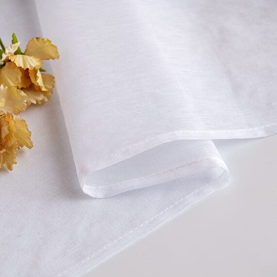 Woaboy Voile Gardinen Vorhänge Transparent Wohnzimmer mit Ösen Stores Gardinen Schlafzimmer Ösenvorhang Scheibengardine Schlaufengardinen Modern 2er Set 140x200cm (B x H) Weiß