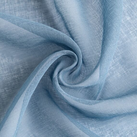Woaboy Voile Gardinen Kurz Vorhänge Transparent Wohnzimmer mit Ösen Stores Gardinen Schlafzimmer Ösenvorhang Scheibengardine Schlaufengardinen Modern 2er Set 140x175 cm (B x H) Navy Blau