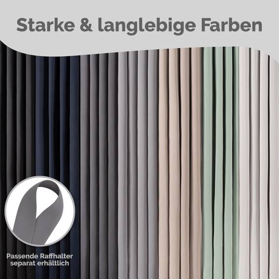 Blumtal 2er-Set Gardinen Verdunklungsvorhänge Blickdicht - Elegante Wärmeisolierende Vorhänge mit Ösen, Thermovorhang für alle Fenster und Jahreszeiten, 245 x 140 cm, Anthrazit
