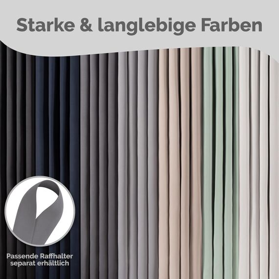 Blumtal 2er-Set Gardinen Verdunklungsvorhänge Blickdicht - Elegante Wärmeisolierende Vorhänge mit Ösen, Thermovorhang für alle Fenster und Jahreszeiten, 225 x 140 cm, Anthrazit