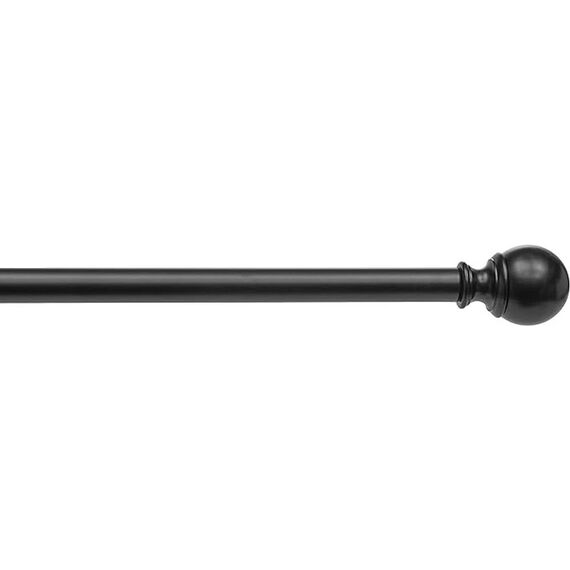 Amazon Basics Ausziehbare Gardinenstange mit Kugelendstücken, 19 mm Durchmesser, 91 bis 183 cm, Schwarz