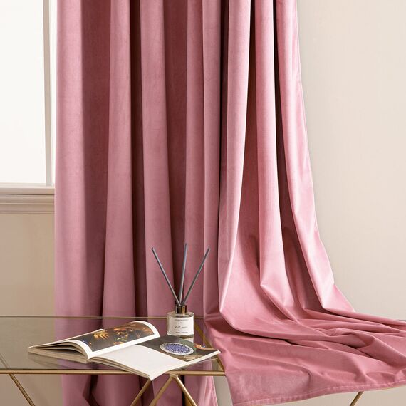 Woaboy Samtvorhänge Verdunkelungsvorhang Gardinen Samt mit Ösen Blickdicht für Wohnzimmer Blackout Curtains Thermovorhang Schalldämmend Schlafzimmer 2er Set 140x245cm (B x H) Pfirsichrosa