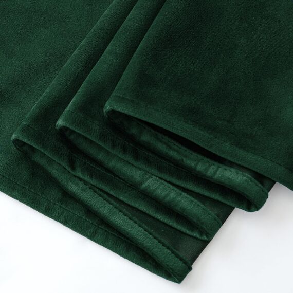 Woaboy Samtvorhänge Verdunkelungsvorhang Gardinen Samt mit Ösen Blickdicht für Wohnzimmer Blackout Curtains Thermovorhang Schalldämmend Schlafzimmer 2er Set 140x245cm (B x H) Tannengrün