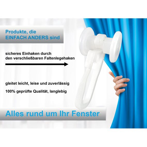 Gardinenrollen/Universelle Gardinenröllchen/Gardinengleiter/Gardinenhaken - U-Laufrollen für U-Schienen für U-Gardinenschienen (100)