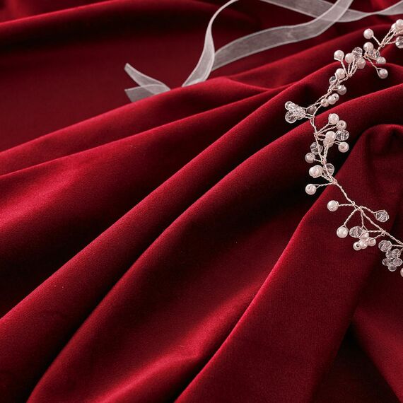 Woaboy Samtvorhänge Verdunkelungsvorhang Gardinen Samt mit Ösen Blickdicht für Wohnzimmer Blackout Curtains Thermovorhang Schalldämmend Schlafzimmer 2er Set 228x228cm (B x H) Rot