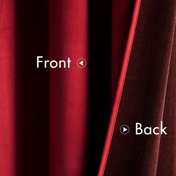 Woaboy Samtvorhänge Verdunkelungsvorhang Gardinen Samt mit Ösen Blickdicht für Wohnzimmer Blackout Curtains Thermovorhang Schalldämmend Schlafzimmer 2er Set 228x228cm (B x H) Rot