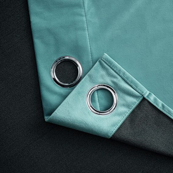 Woaboy Samtvorhänge Verdunkelungsvorhang Gardinen Samt mit Ösen Blickdicht für Wohnzimmer Blackout Curtains Thermovorhang Schalldämmend Schlafzimmer 2er Set 140x245cm (B x H) Turkis
