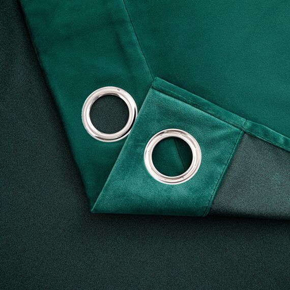 Woaboy Samtvorhänge Grün Verdunkelungsvorhang Gardinen Samt mit Ösen Blickdicht Wohnzimmer Blackout Curtains Thermovorhang Schalldämmend Schlafzimmer 2er Set 140x225cm (B x H) Dunkelgrün