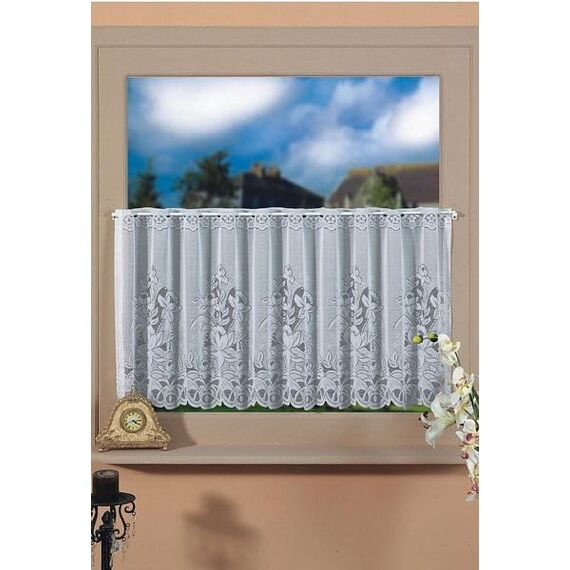 Elbersdrucke Bistrogardine 1129 weiß halbtransparent 60x160 cm Scheibengardine Kurzgardine für Wohnzimmer Schlafzimmer Flur 501239