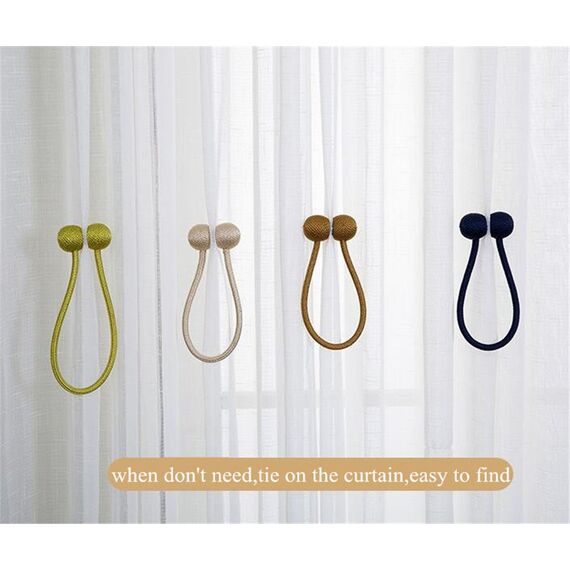 IHClink Magnetische Raffhalter zum Anklemmen von für Vorhänge, Krawatte Band Zuhause Büro Dekorative Vorhänge Weben Holdbacks Halter 2 Stück beige (EU patent 004522746-0001)