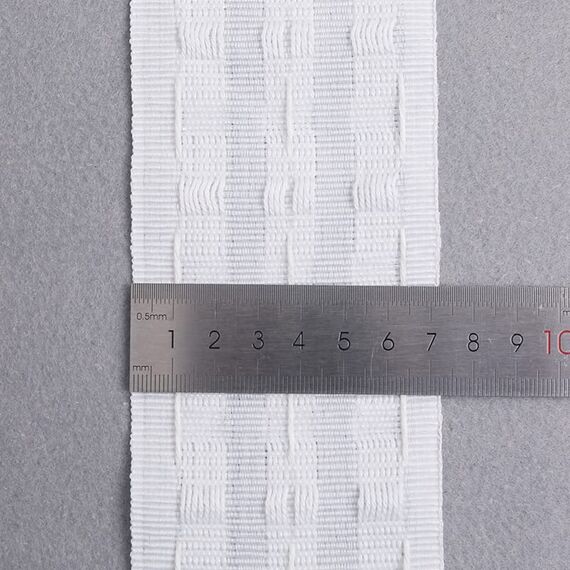 Hoonng Gardinenband Kräuselband, Vorhangband zum Aufnähen, Faltenband für Gardinen, 75 mm Breit Karte a 10M