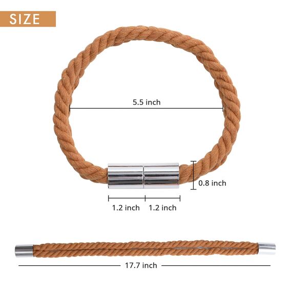 Pretty Jolly 2 Stück starke magnetische Vorhang-Raffhalter, Boho-Dekoration, Vorhang-Raffhalter, natürliche Baumwolle, Vorhanghalter für dünne oder dicke Zuhause und Büro, Fenstervorhänge (Kaffee)
