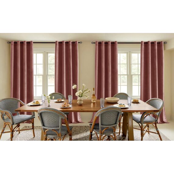 Woaboy Samtvorhänge Verdunkelungsvorhang Gardinen Samt mit Ösen Blickdicht für Wohnzimmer Blackout Curtains Thermovorhang Schalldämmend Schlafzimmer 2er Set 140x280cm (B x H) Rosa