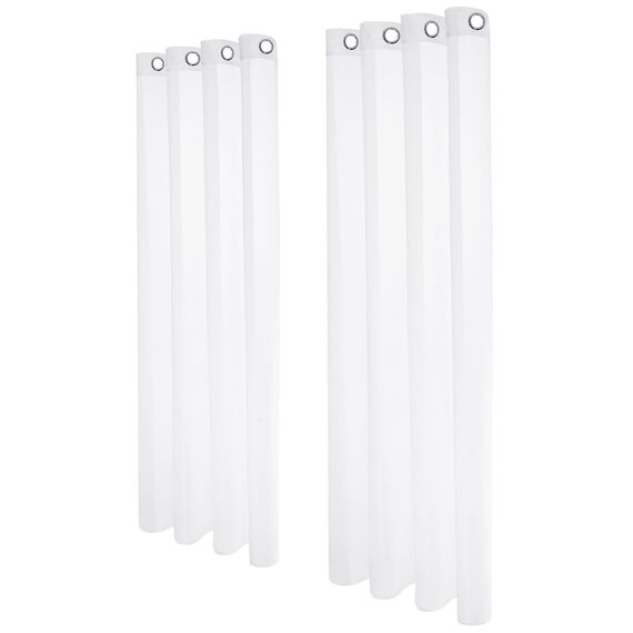 Deconovo Ösenvorhang Transparent Leinenoptik Vorhang Gardine Voile, 260x140 cm(HöhexBreite), Weiß, 2er Set
