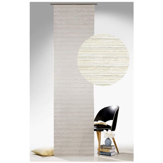 heimtexland ® Schiebevorhang Struktur Schiebegardine Fest Appretur inkl. Zubehör Flächenvorhang 60x245 cm Platin Beige Typ593