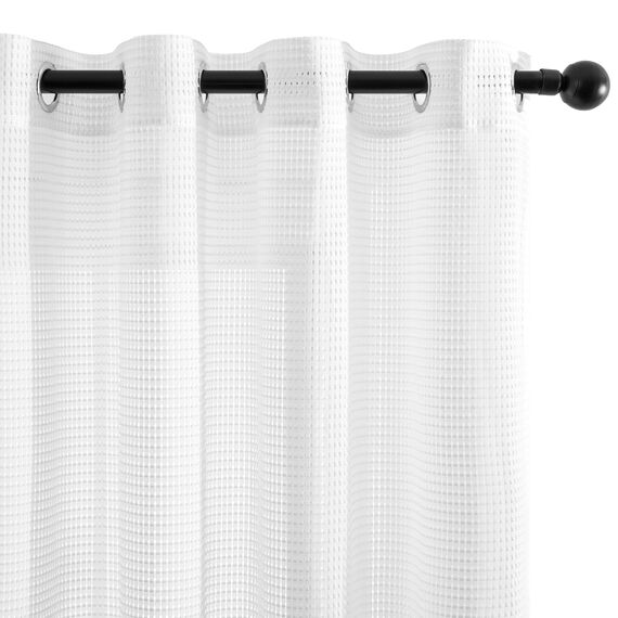 Deconovo Voile Vorhänge mit Ösen Transparente Vorhang Stores Gardinen Wohnzimmer Dekoschal für Schlafzimmer Ösenschal Lichtdurchlässig, H214 x B140 cm, Weiß, 2er Set