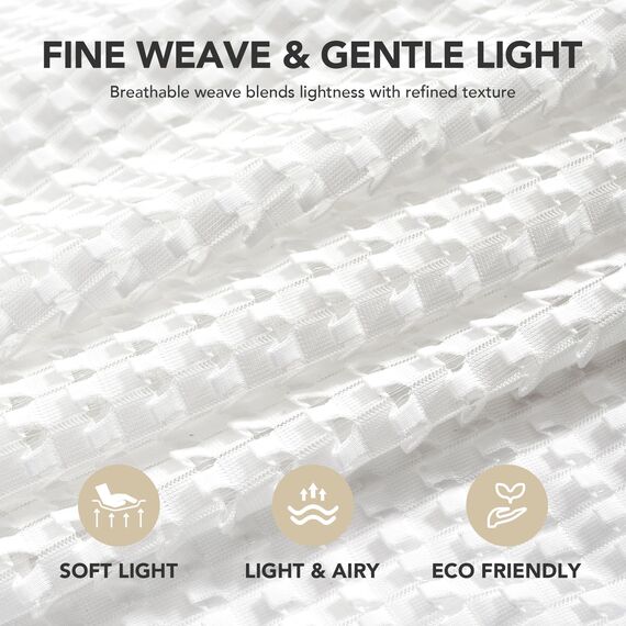 Deconovo Voile Vorhänge mit Ösen Transparente Vorhang Stores Gardinen Wohnzimmer Dekoschal für Schlafzimmer Ösenschal Lichtdurchlässig, H214 x B140 cm, Weiß, 2er Set