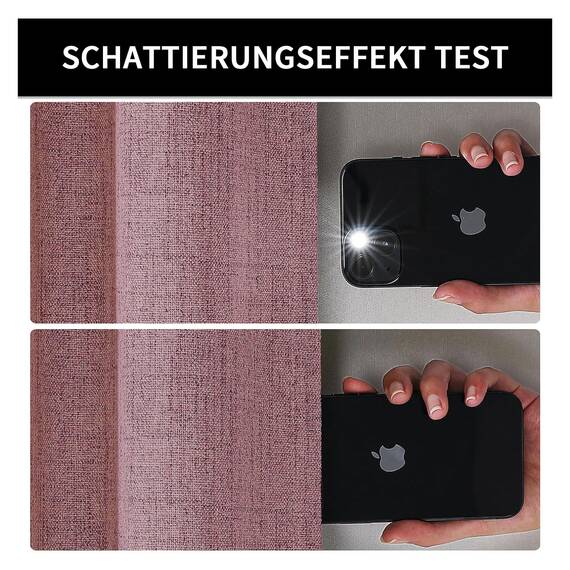 Joydeco 100% Blickdichte Vorhänge mit Schlaufen Verdeckten Leinenoptik, Verdunkelungsvorhang Stangendurchzug Gardinen Thermovorhang Leinen Hitzeschutz für Wohnzimmer 1 Stück