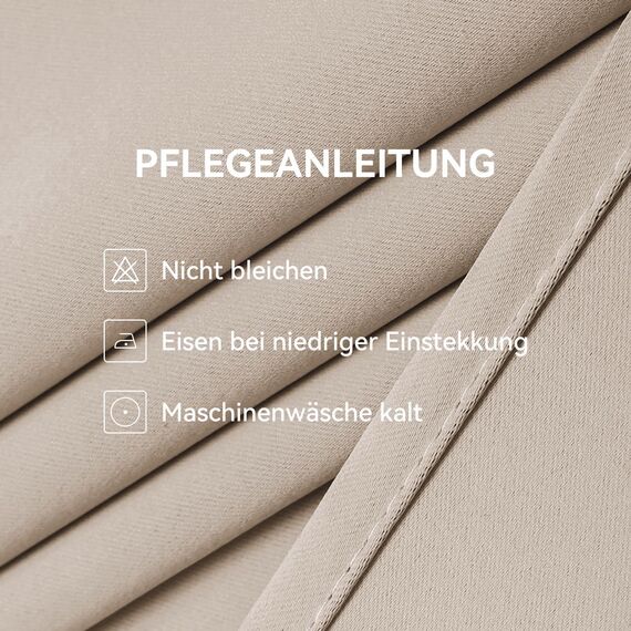 CUCRAF Vorhang Blickdicht Gardinen mit Ösen 2er Set H175 x B140 cm Verdunklungsvorhänge Beige Thermovorhang Kälteschutz, Weich und Langlebig Schallschutz Vorhang für Schlafzimmer Wohnzimmer