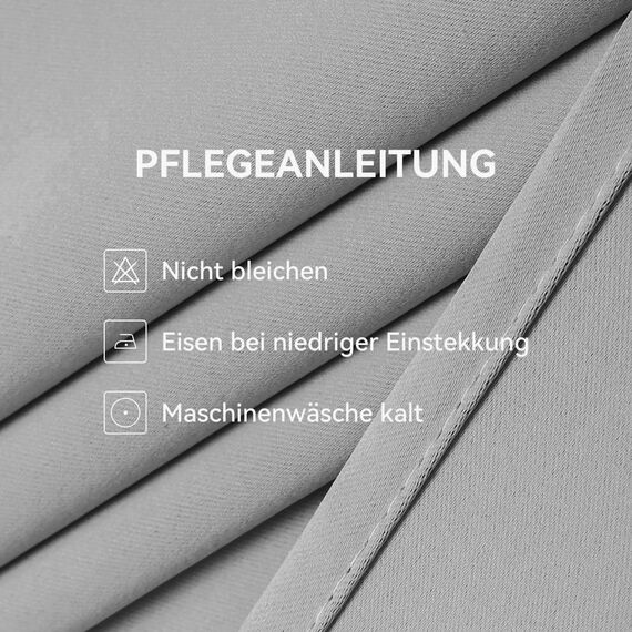 CUCRAF Verdunklungsvorhänge Thermovorhang Kälteschutz 2er Set H137 x B117cm Vorhänge mit Ösen Grauweiß Vorhang Blickdicht Weich und Langlebig Schallschutz Vorhang für Schlafzimmer Wohnzimmer