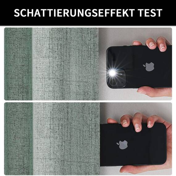 Joydeco 100% Blickdichte Vorhänge mit Schlaufen Verdeckten Leinenoptik, Verdunkelungsvorhang Stangendurchzug Gardinen Thermovorhang Leinen Hitzeschutz für Wohnzimmer