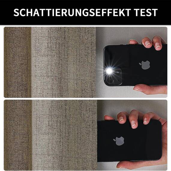 Joydeco 100% Blickdichte Vorhänge mit Schlaufen Verdeckten Leinenoptik, Verdunkelungsvorhang Stangendurchzug Gardinen Thermovorhang Leinen Hitzeschutz für Wohnzimmer 1 Stück
