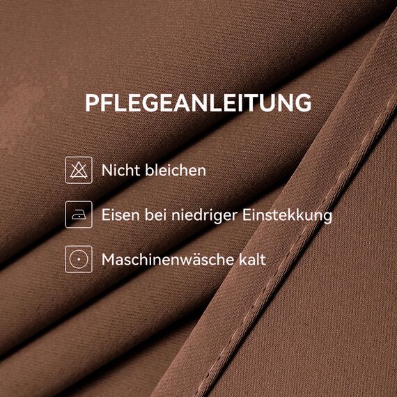 CUCRAF Verdunklungsvorhänge Thermovorhang Kälteschutz 2er Set H137 x B132cm Vorhänge mit Ösen Braun Vorhang Blickdicht Weich und Langlebig Schallschutz Vorhang für Schlafzimmer Wohnzimmer