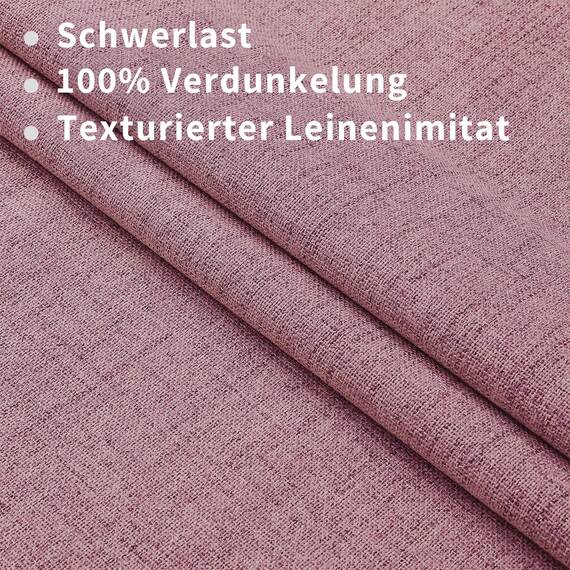 Joydeco 100% Blickdichte Vorhänge mit Schlaufen Verdeckten Leinenoptik, Verdunkelungsvorhang Stangendurchzug Gardinen Thermovorhang Leinen Hitzeschutz für Wohnzimmer 1 Stück