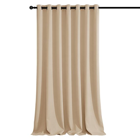 DWCN Verdunkelungsvorhang Raumteiler Vorhänge Extra Breite 1 Stück, Ösenschal Thermovorhang Gardinen mit Ösen Blickdichte Vorhänge für Wohnzimmer, Schlafzimmer 1 Stück H210 x B300 cm, Biscotti Beige