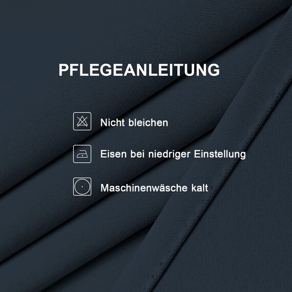 CUCRAF Gardinen mit Ösen Vorhang Blickdicht 2er Set H225 x B140 cm Thermovorhang Kälteschutz Navy Blau Verdunklungsvorhänge, Weich und Langlebig Schallschutz Vorhang für Schlafzimmer Wohnzimmer