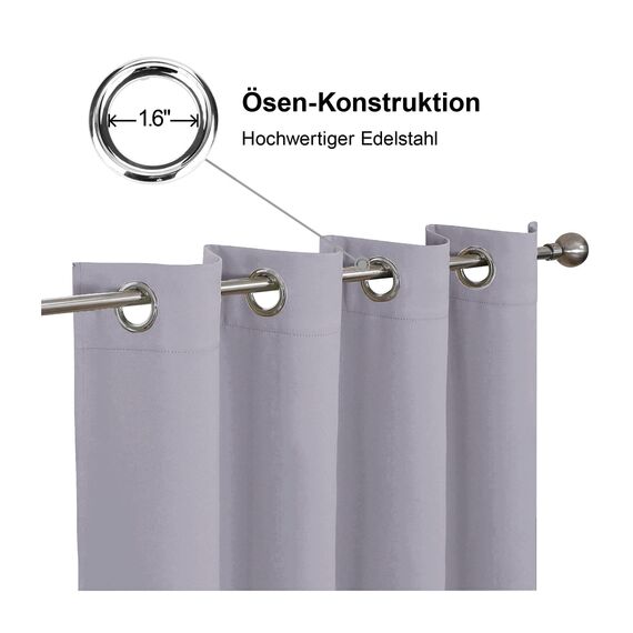CUCRAF Verdunklungsvorhänge Thermovorhang Kälteschutz 2er Set H160 x B117cm Vorhänge mit Ösen Reinweiß Vorhang Blickdicht Weich und Langlebig Schallschutz Vorhang für Schlafzimmer Wohnzimmer