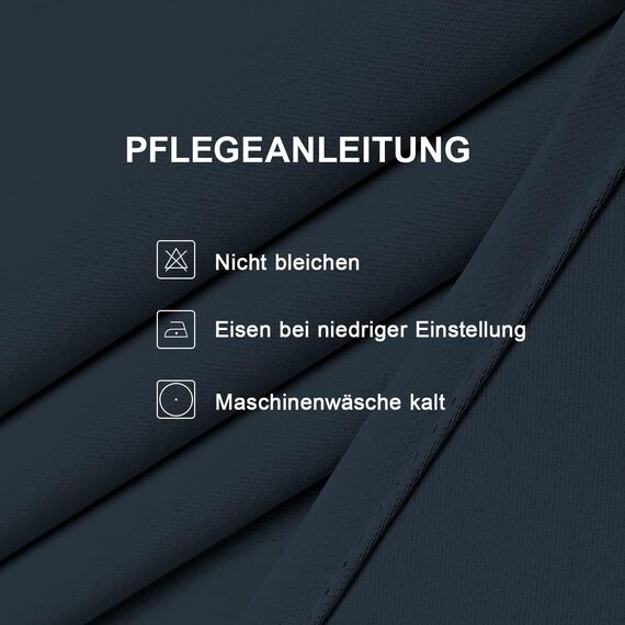 CUCRAF Verdunklungsvorhänge Thermovorhang Kälteschutz 2er Set H183 x B117cm Vorhänge mit Ösen Navy Blau Vorhang Blickdicht Weich und Langlebig Schallschutz Vorhang für Schlafzimmer Wohnzimmer