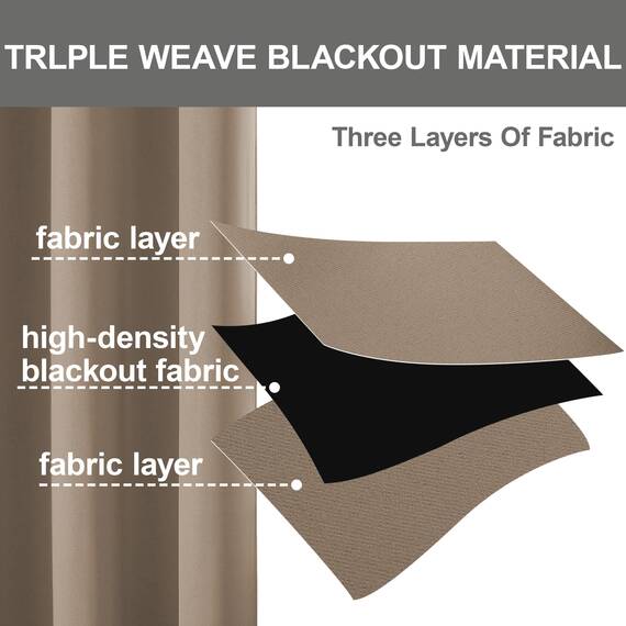 CUCRAF Verdunklungsvorhänge Thermovorhang Kälteschutz 2er Set H213 x B132cm Vorhänge mit Ösen Khaki Vorhang Blickdicht Weich und Langlebig Schallschutz Vorhang für Schlafzimmer Wohnzimmer