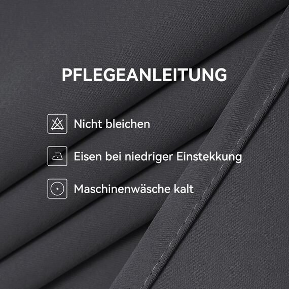 CUCRAF Verdunklungsvorhänge Grau Vorhang Blickdicht 2er Set H225 x B140 cm Gardinen mit ösen Thermovorhang Hitzeschutz Vorhänge für Wohnzimmer Schlafzimmer