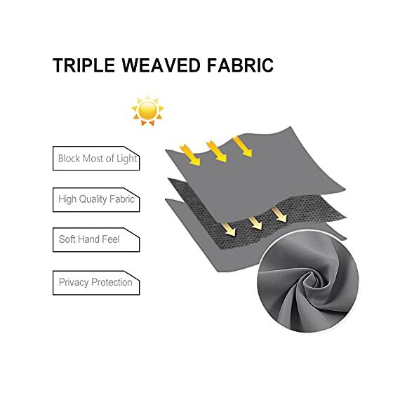 DWCN Verdunklungsvorhänge mit Ösen Blickdicht Vorhänge mit Raffhalter 2 Stücke Thermovorhang Kälteschutz Gardinen Wohnzimmer Schlafzimmer Wärmeisolierend,Grau,H160 x B140 cm (2er Pack)