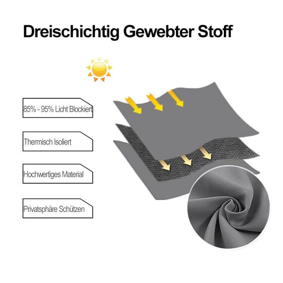 DWCN Vorhang Blickdicht mit Raffhalter Verdunkelungsgardinen mit Ösen 2 Stücke Thermogardine für Wohnzimmer Schlafzimmer Curtains Blackout Vorhang Wärmeisolierend Grau, 160x132cm(HxB)