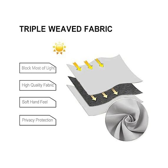 DWCN Verdunklungsvorhänge mit Ösen Blickdicht Vorhänge mit Raffhalter 2 Stücke Thermovorhang Kälteschutz Gardinen Wohnzimmer Schlafzimmer Wärmeisolierend,Silber Grau,H160 x B140 cm (2er Pack)