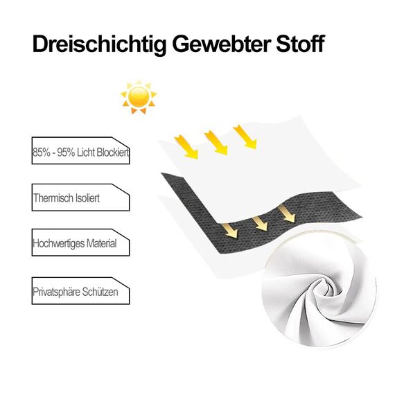 DWCN Grau Weiß Vorhang Blickdicht Verdunkelungsgardinen mit Ösen 2 Stücke Thermovorhang Kälteschutz für Schlafzimmer, 245x132cm(HxB)