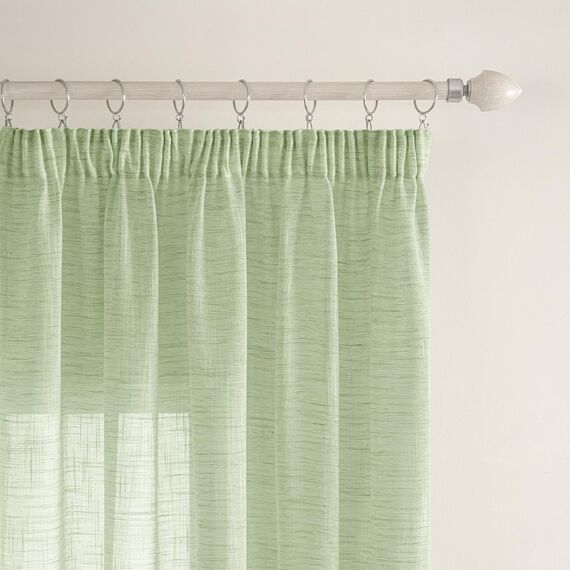 MIULEE Leinen Gardinen Vorhänge mit Kräuselband Weiss Gardine Vorhang Leinenoptik kräuselband Wohnzimmer Modern Voile Schienensystem Schlafzimmer 2er Set 140x215 cm Grün