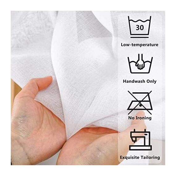 Topfinel Stores Gardinen Weiss 120 hoch Vorhänge mit Ösen Sheer Curtains Semi Transparent Gardine Schals Kurz 2er Set Vorhang 140 cm breite für Deko Schlafzimmer