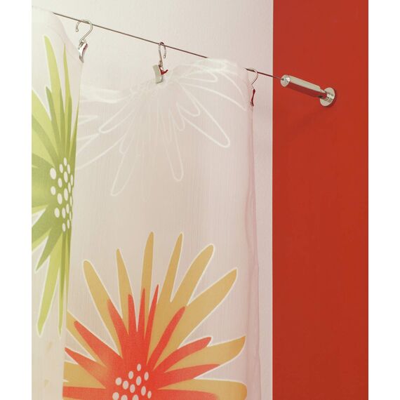 GARDINIA Race Seilspanngarnitur für die Wand- oder Nischenmontage, Länge: 5 m, Alle Befestigungsmaterialien inklusive, Metall/Chrom