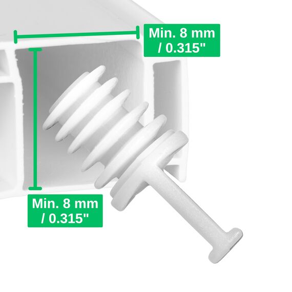 Gardinen Endfeststeller, 24 Stück, in Weiß, aus Kunststoff, für 5-10 mm Nutbreite oder min. 8 x 8 mm Laufkammer, Endstopfen für Schienensystem mit Innenlauf, Endfeststeller Stopper Gardine Schiene