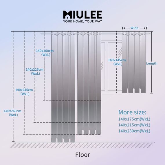 MIULEE Gardinen Vorhänge mit ösen Voile Vorhang kurz Modern Leinenoptik Halbtransparent Ösenvorhang für Wohnzimmer Kinderzimmer Raumteiler 2er Set Blau 200x140 cm