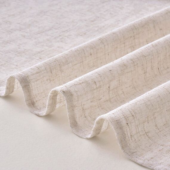 MIULEE Gardinen Vorhänge mit ösen Voile Vorhang kurz Modern Leinenoptik Halbtransparent Ösenvorhang für Wohnzimmer Kinderzimmer Raumteiler 2er Set Natural Linen Weiß 145x140 cm