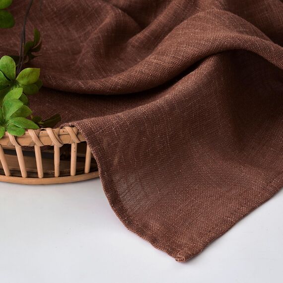 MIULEE Gardinen Vorhänge mit ösen Voile Vorhang kurz Modern Leinenoptik Halbtransparent Ösenvorhang für Wohnzimmer Kinderzimmer Raumteiler 2er Set Kaffe 225x140 cm