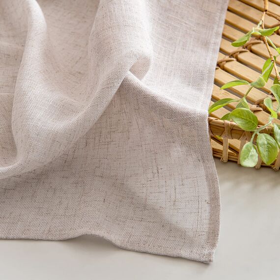 MIULEE Gardinen Vorhänge mit ösen Voile Vorhang kurz Modern Leinenoptik Halbtransparent Ösenvorhang für Wohnzimmer Kinderzimmer Raumteiler 2er Set Natural Linen Weiß 200x140 cm